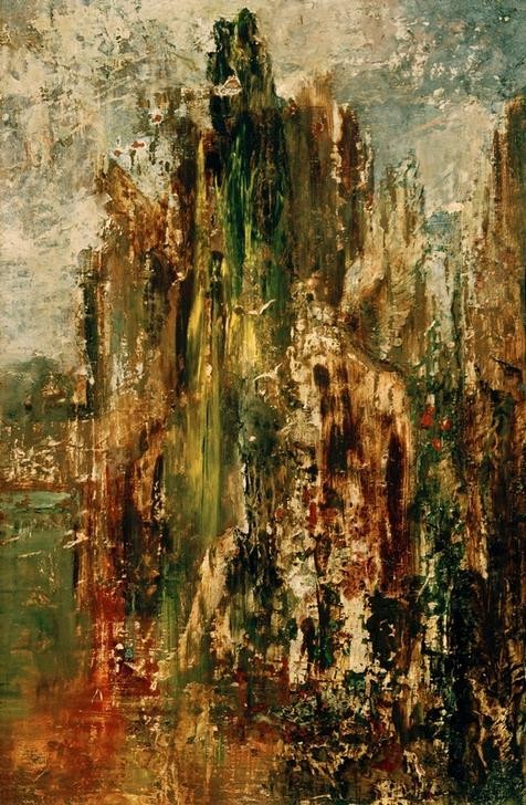 Gustave Moreau, Paysage. Ebauche (au Sphinx) (Kunst,Landschaft,Symbolismus,Französische Kunst,Entwurf)