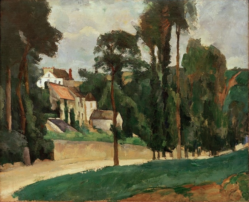 Paul Cézanne, Le Clos des Mathurins à Pontoise (Haus,Landschaft,Strasse (Allgemein),Impressionismus,Baum,Einsiedelei,Französische Kunst)