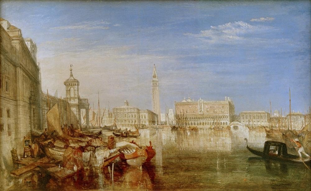 Giovanni Antonio Canaletto, Bridge of Sighs, Ducal Palace and Custom-House, Venice: Can (Architektur, Wunschgröße, Malerei, Venedig, Vedute, Stadtansicht, Städte, Dogenpalast, Campanile, Wahrzeichen, Gondeln, Seufzerbrücke, Italien, Klassiker, Wohnzimmer, bunt)