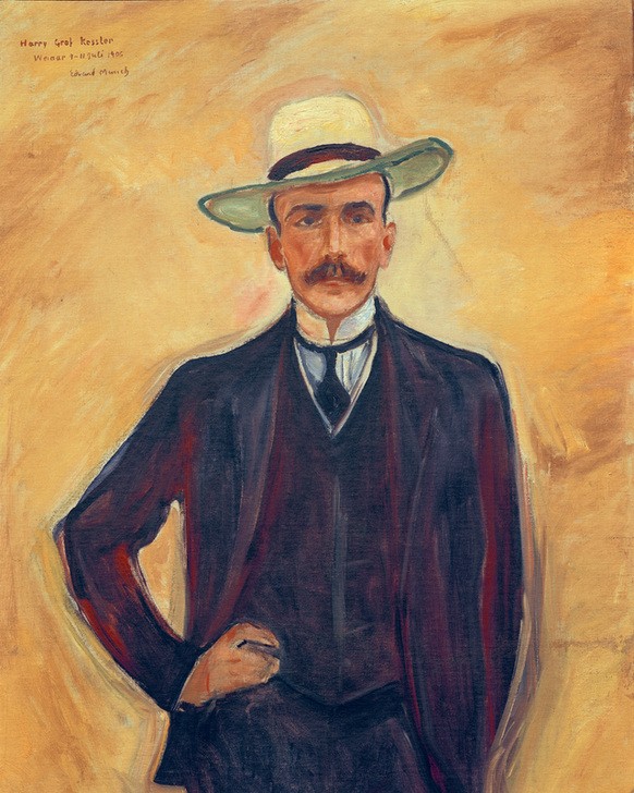 Edvard Munch, Harry Graf Kessler (Herrenhut,Herrenmode,Literatur,Mann,Mode,Schriftsteller,Diplomatie,Portrait,Anzug,Norwegische Kunst,Person)