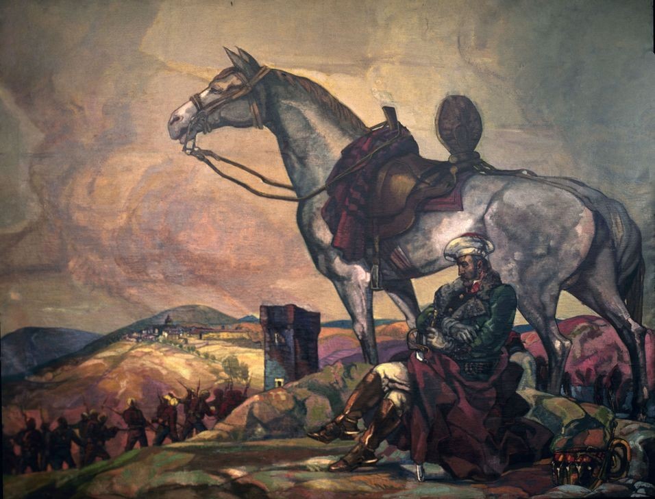 Gustavo de Maeztu, EL GENERAL DON TOMAS DE ZUMALACARREGUI (Figurine,Militär,Pferd (Tier),Portrait,Figur,Tier,Statuette,Stute)