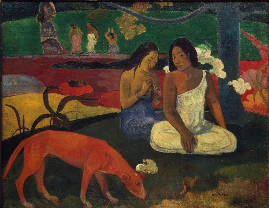 Paul Gauguin, Arearea (Frau,Landschaft,Völkerkunde,Naturreligion,Französische Kunst,Haustier,Frau Und Tier,Frauenleben,Land Und Leute,Kultbild)