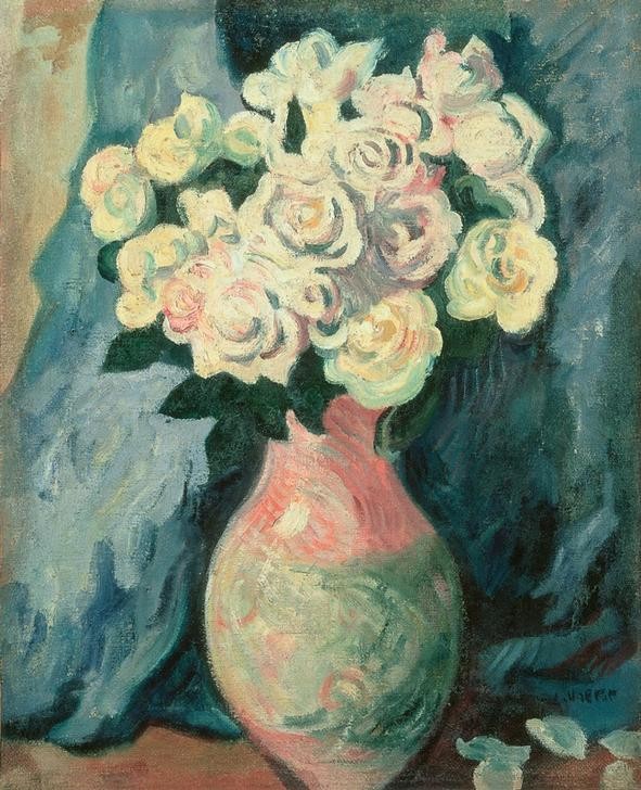 Louis Valtat, Fleurs (KUNST, ROSE, IMPRESSIONISMUS, STILLLEBEN, BLUMENSTRAUSS, VASE, FRANZÖSISCHE KUNST, BLUME)