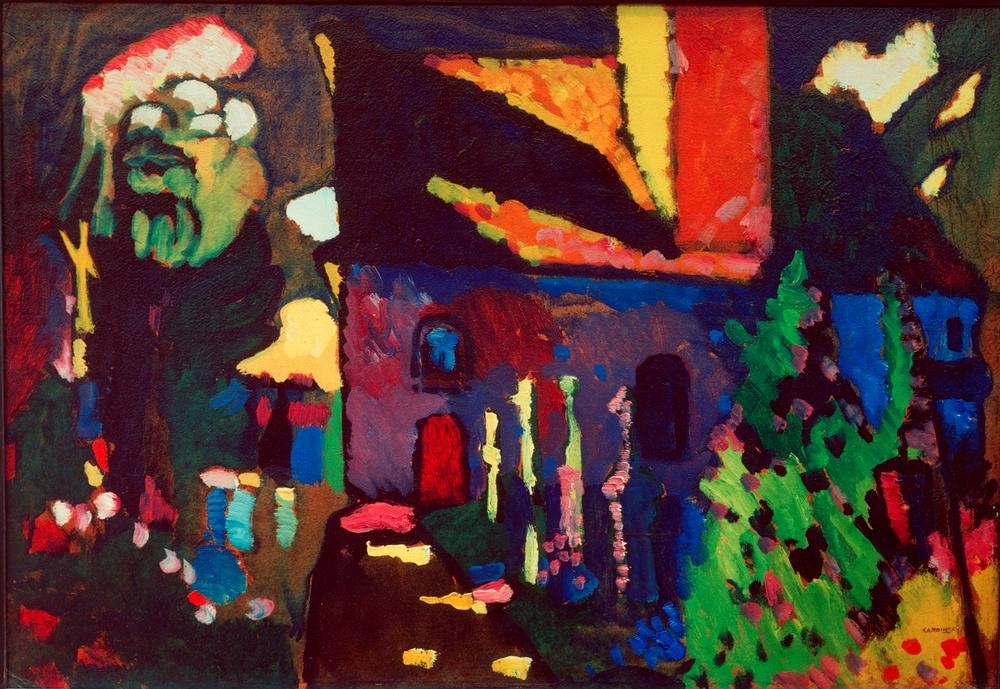 Wassily Kandinsky, Kirche in Murnau (Kirche,Fauves,Expressionismus,Russische Kunst,Jahrhundertwende,Neue Kuenstlervereinigung Muenchen)