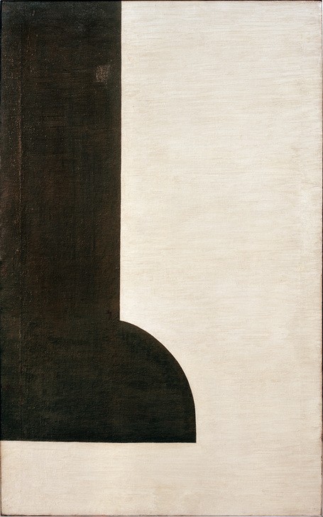 Wladyslaw Strzeminski, Architektonische Komposition/14d (Abstrakte Malerei, geometrische Form, Senkrecht, Wunschgröße, Suprematismus, Klassische Moderne, Wohnzimmer, Büro, schwarz/weiß)