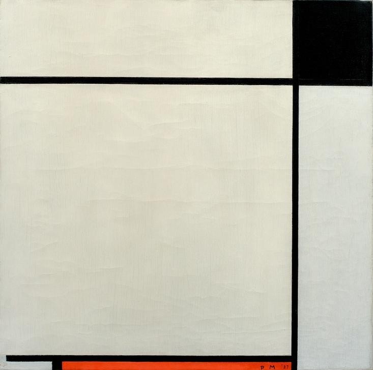 Piet Mondrian, Komposition mit Schwarz, Rot und Grau (Geometrie,Abstrakte Kunst,Niederländische Kunst,Schwarz,Viereck,Neo-Plastizismus)