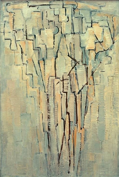 Piet Mondrian, Der Baum A (Botanik,Kubismus,Baum,Abstrakte Kunst,Niederländische Kunst)