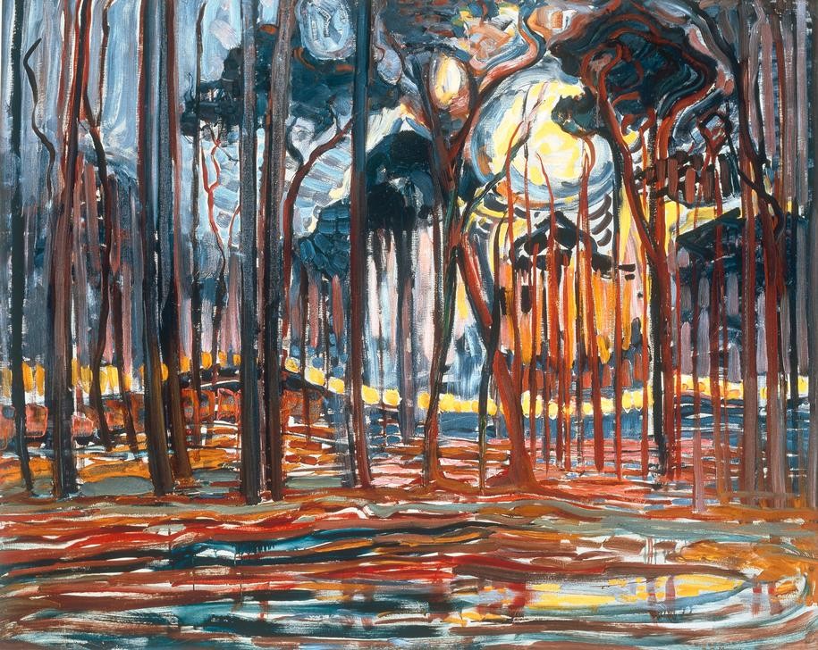 Piet Mondrian, Wald bei Oele (Landschaft,Wald,Fauves,Niederländische Kunst)