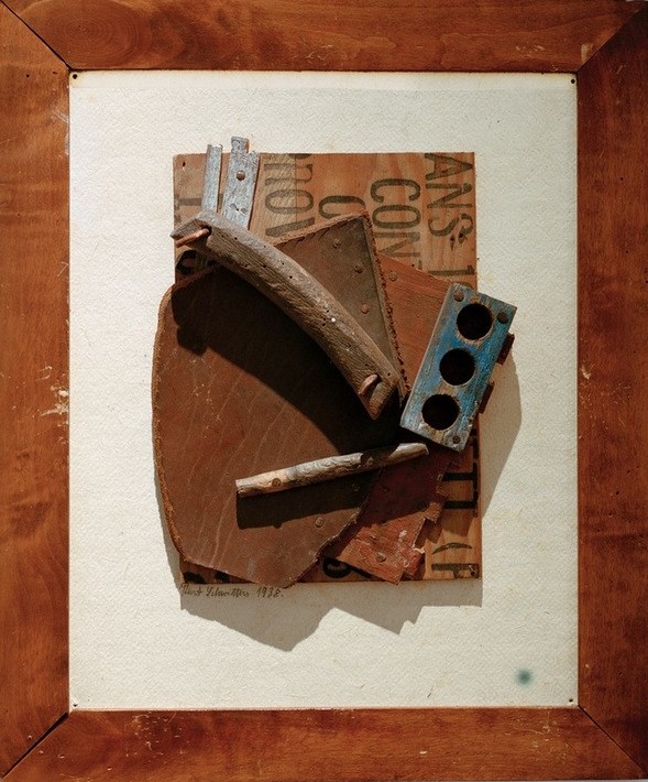 Kurt Schwitters, Assemblage (ANS) (Abstraktion, Collage, Holzteile, Metallteil, Dadaismus,  Wohnzimmer, Wunschgröße, Klassische Moderne)