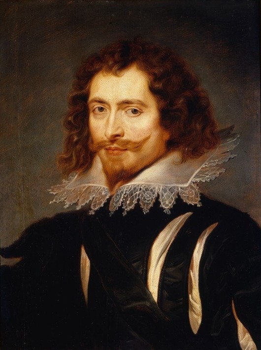 Peter Paul Rubens, Porträt des George Villiers, Herzog von Buckingham (Flämische Kunst,Geschichte,Günstling,Herrenmode,Herzog,Kunst,Mann,Mode,Politiker,Bart,Barock,Portrait,Adel,Niederländische Kunst,Spitzenkragen,Kragen,Locke,Brustbild,Schlitze)