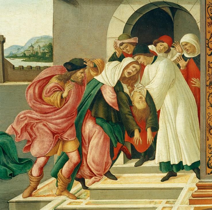 Sandro Botticelli, Leben u. Wundertaten d. hl. Zenobius (Totenerweckung) (Bischof, Heiliger, Wundertaten, Architktur, Religion, Renaissance, Heiligenlegende, Italienische Kunst,  Wunschgröße, Klassiker, Wohnzimmer, Malerei)