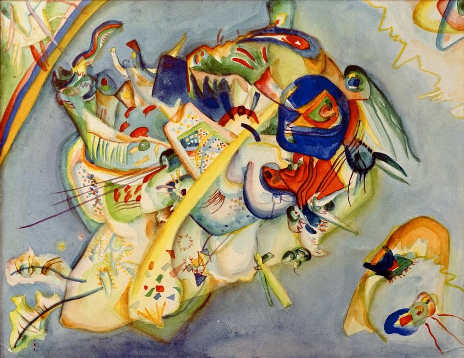 Wassily Kandinsky, Aquarell Nr. 6 (Kunst,Expressionismus,Der Blaue Reiter,Abstrakte Kunst,Russische Kunst,Abstraktion,Farbigkeit,Farbe)