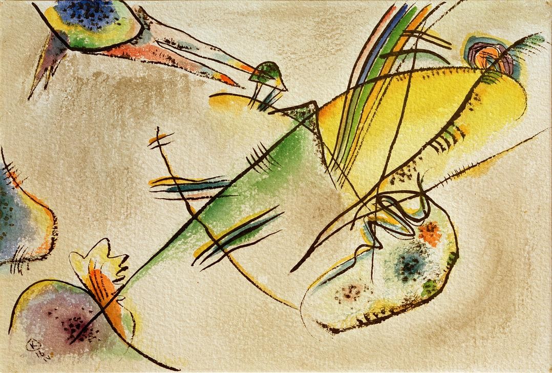 Wassily Kandinsky, Komposition B (Kunst,Expressionismus,Der Blaue Reiter,Abstrakte Kunst,Russische Kunst,Abstraktion)