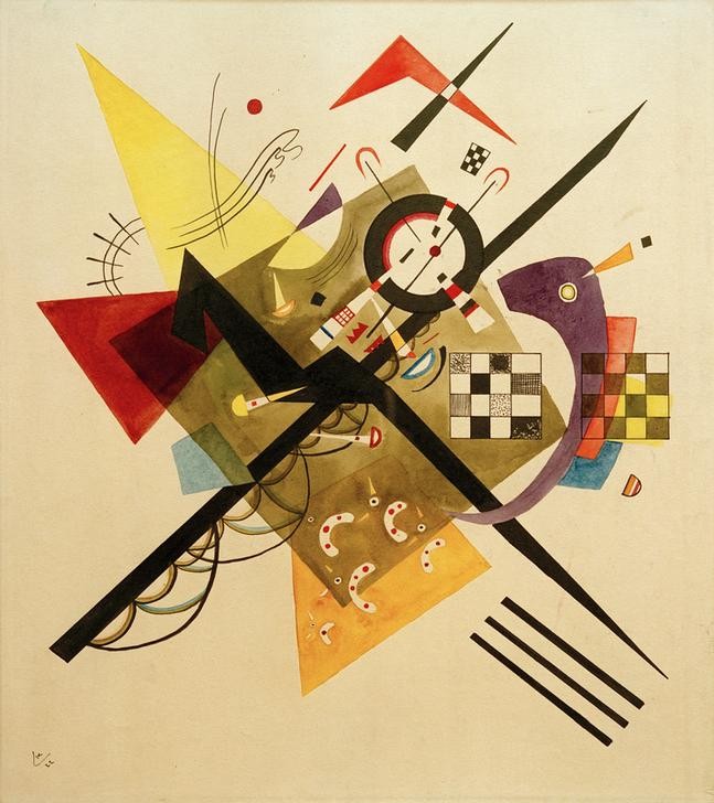Wassily Kandinsky, Entwurf zu ‘Auf Weiss II' (Bauhaus,Kunst,Abstrakte Kunst,Russische Kunst,Entwurf,Diagonalkomposition,Abstraktion,Diagonale)