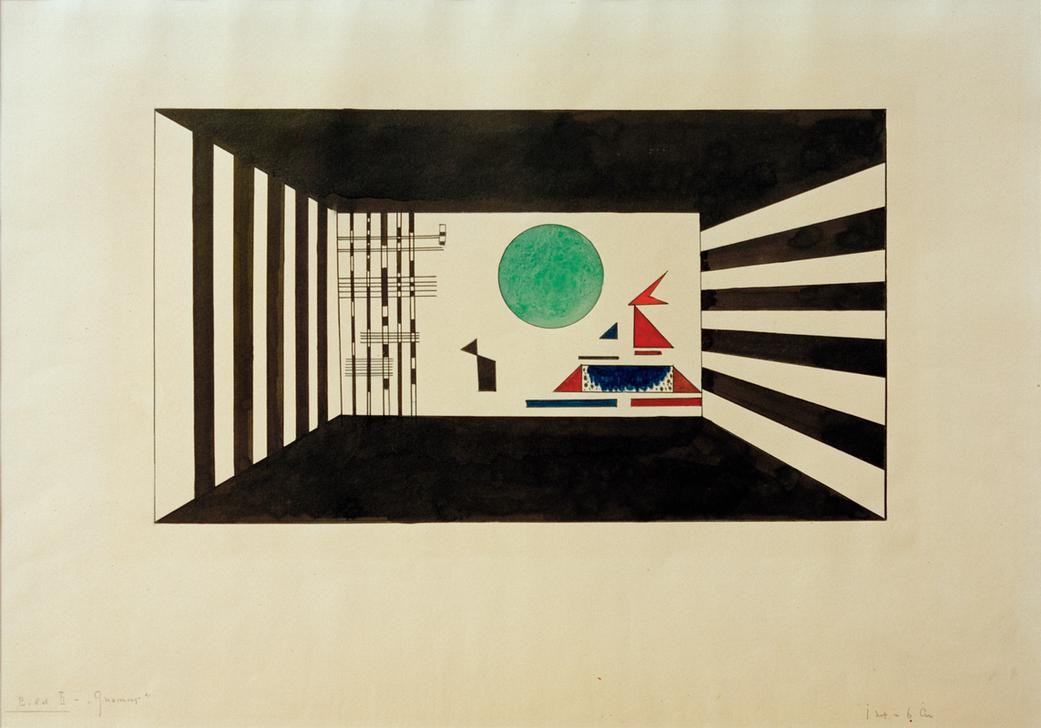 Wassily Kandinsky, Bilder einer Ausstellung, Bild II: Gnomus (Bauhaus,Kunst,Musik,Expressionismus,Der Blaue Reiter,Abstrakte Kunst,Russische Kunst,Illustration,Abstraktion,Farbigkeit,Farbe)