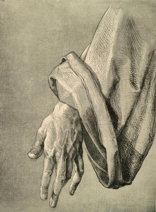Albrecht Dürer, Studie zur linken Hand eines Apostels (Deutsche Kunst,Mensch,Renaissance,Hand,Studie)