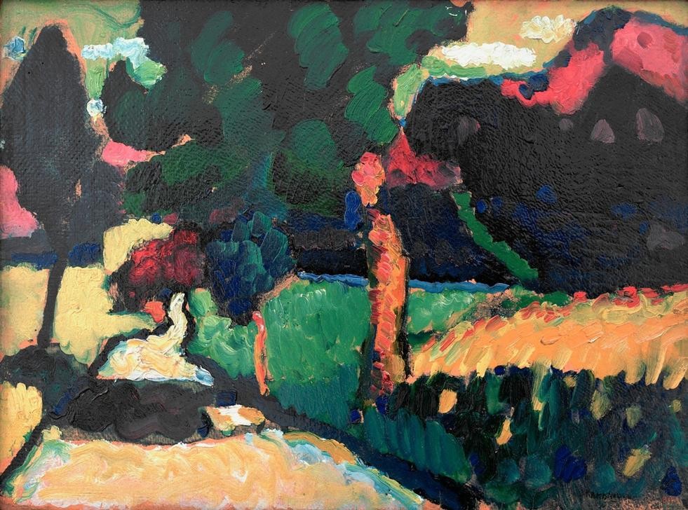 Wassily Kandinsky, Murnau – Sommerlandschaft (Landstrasse,Landschaft,Sommer,Expressionismus,Russische Kunst)