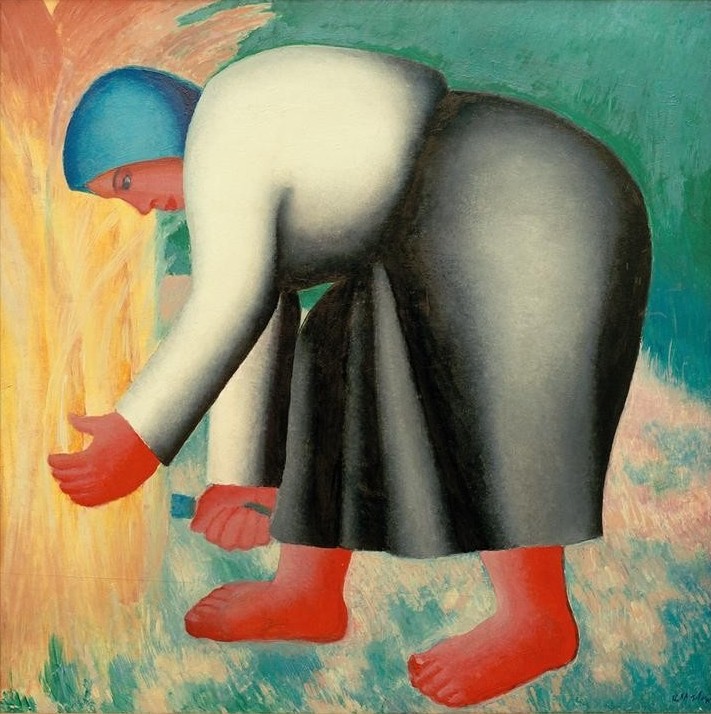 Kasimir Malewitsch, Schnitterin (Arbeit,Ernte,Frau,Sowjetische Kunst,Getreide,Bäuerin,Russische Kunst,Frauenleben,Frauenarbeit,Ukrainische Kunst,Landbevölkerung,Landarbeit,Landarbeiterin,Landwirtschaft)