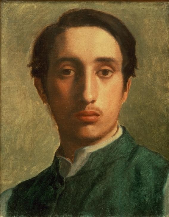 Edgar Degas, Degas en Gilet vert (Künstler,Maler (Künstler),Mann,Mode,Impressionismus,Selbstbildnis,Portrait,Weste,Französische Kunst,Person)