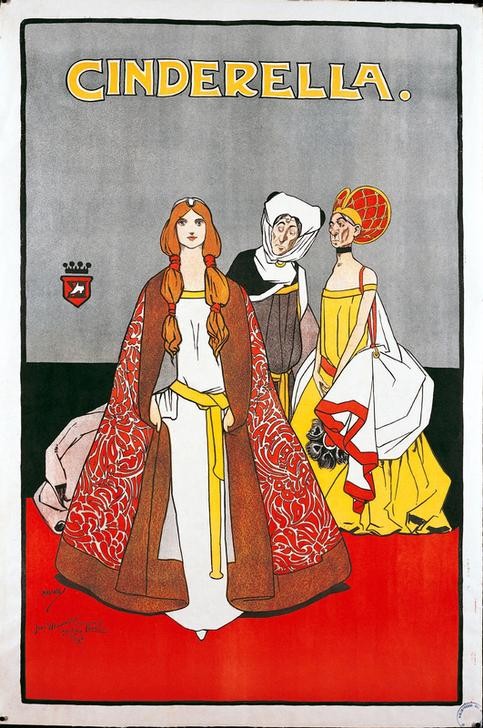 John Hassall, Cinderella (Literatur, Märchen, Schönheit, Plakatkunst, böse Schwester, Stiefmutter, Klassiker, Wunschgröße, Treppenhaus,)