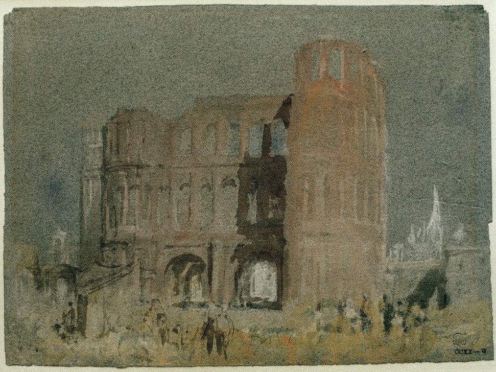 JOSEPH MALLORD WILLIAM TURNER, Die Porta Nigra, Trier (Architektur,Geographie,Stadtbefestigung,Stadttor,Römisch,Impressionismus,Englische Kunst,Aussenansicht,Romantik,Topographie,Weltkulturerbe,Festungsbau)