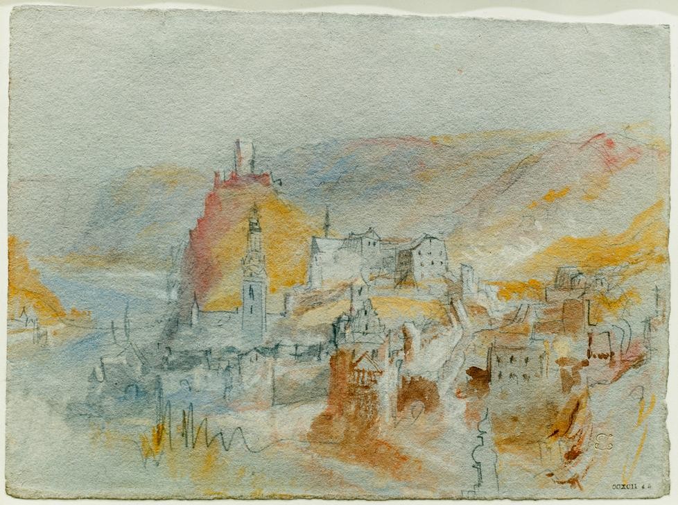 JOSEPH MALLORD WILLIAM TURNER, Cochem von oberhalb des Endertals aus gesehen (Burg (Bauwerk),Geographie,Stadtansicht,Englische Kunst,Topographie)