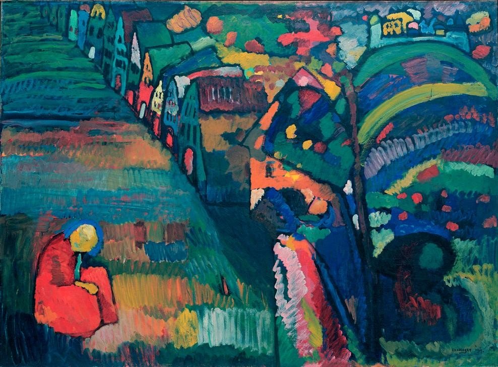 Wassily Kandinsky, Bild mit Häusern (Haus,Landschaft,Expressionismus,Russische Kunst,Häuserzeile)
