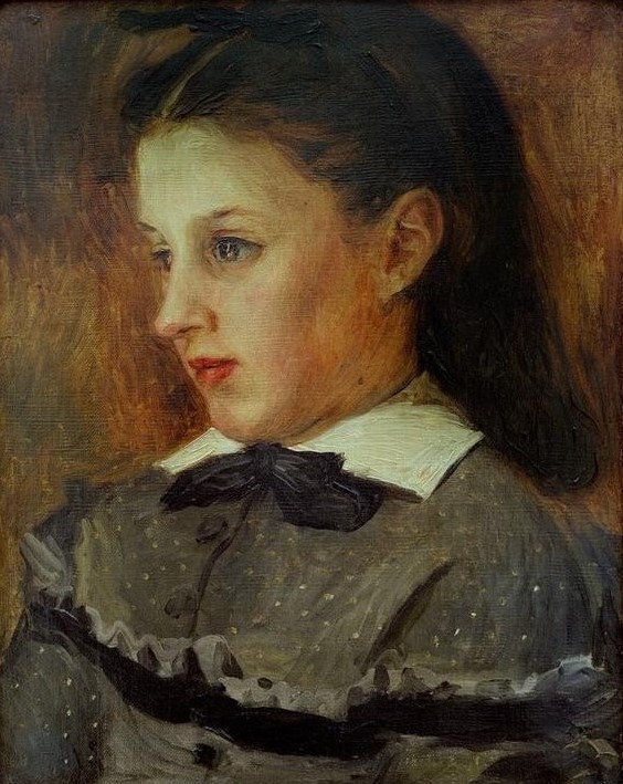 Pierre-Auguste Renoir, Portrait de Marie Le Coeur (Kind,Mädchen,Mensch,Impressionismus,Portrait,Französische Kunst,Brustbild)