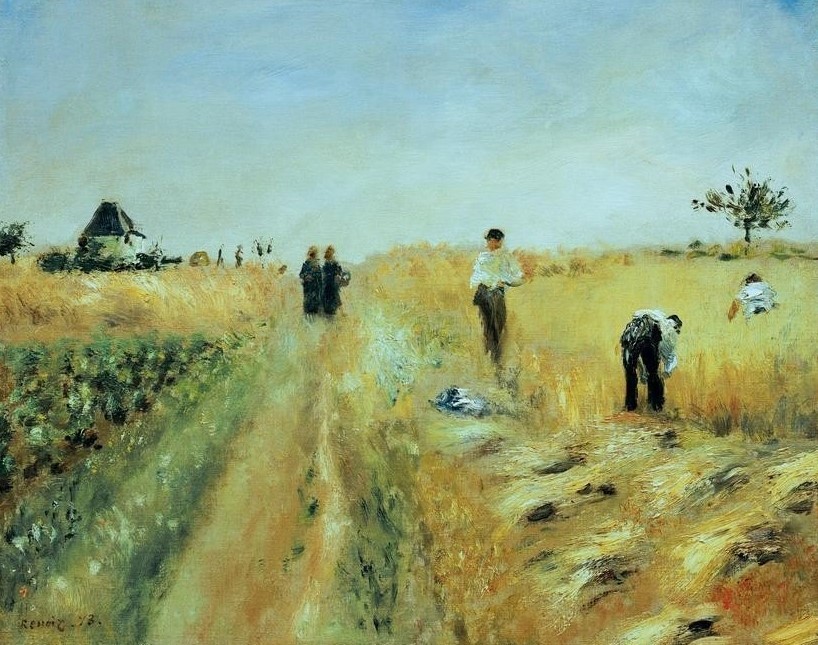 Pierre-Auguste Renoir, Les moissoneurs (Bauer (Landwirt),Ernte,Getreideanbau,Landschaft,Impressionismus,Schnitter (Ernte),Getreide,Französische Kunst,Landleben,Landwirtschaft)