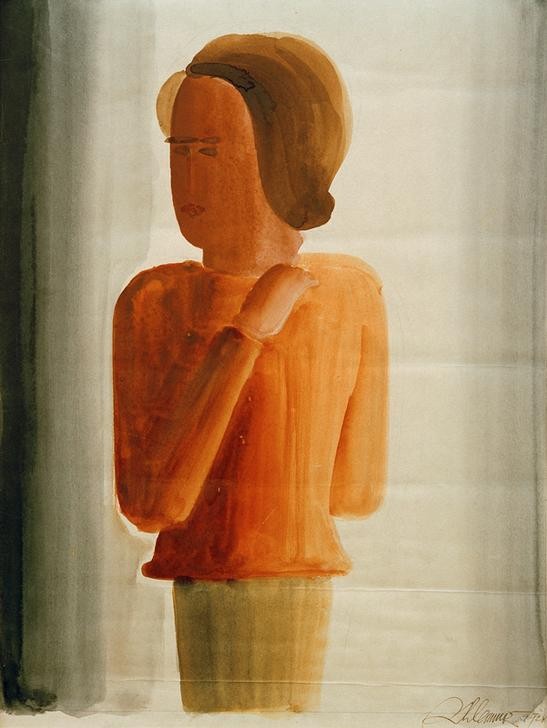Oskar Schlemmer, Roter Knabe (Bauhaus,Deutsche Kunst,Kind,Kunst,Mensch,Portrait,Knabe)