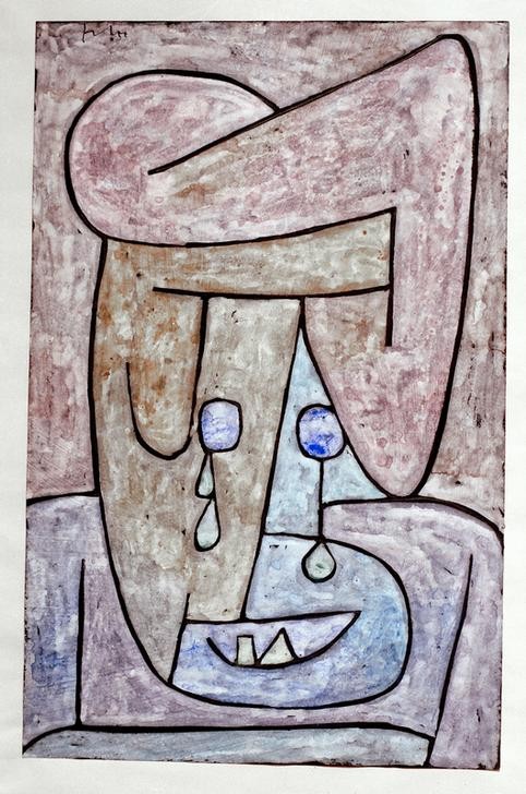 Paul Klee, Weinende Frau (Frau,Psychologie,Portrait,Weinen,Schweizerische Kunst,Tränen,Gefühl (Stimmung))