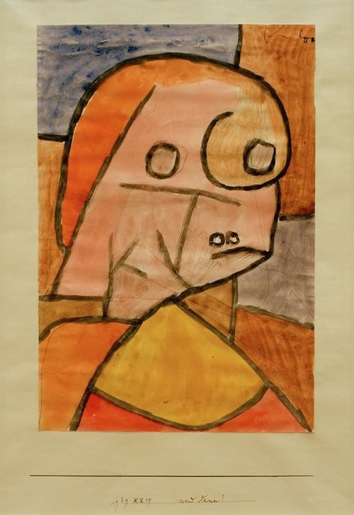 Paul Klee, Und dann? (Deutsche Kunst,Mann,Portrait,Schweizerische Kunst,Kopf,Abstraktion,Ratlosigkeit)