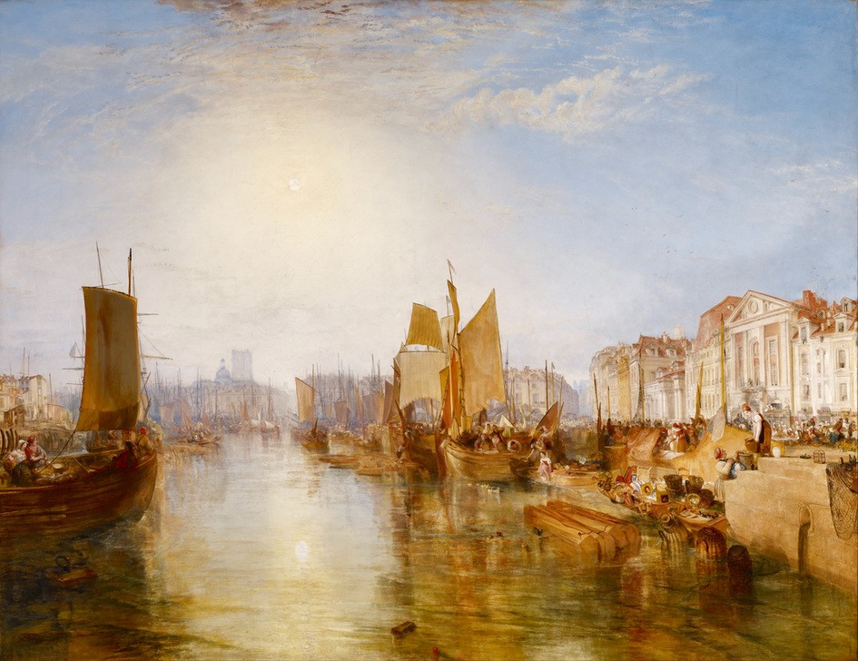 JOSEPH MALLORD WILLIAM TURNER, The Harbor of Dieppe (Boot,Geographie,Hafen,Kunst,Segelschiff,Fischerboot,Englische Kunst,Topographie,Schifffahrt)