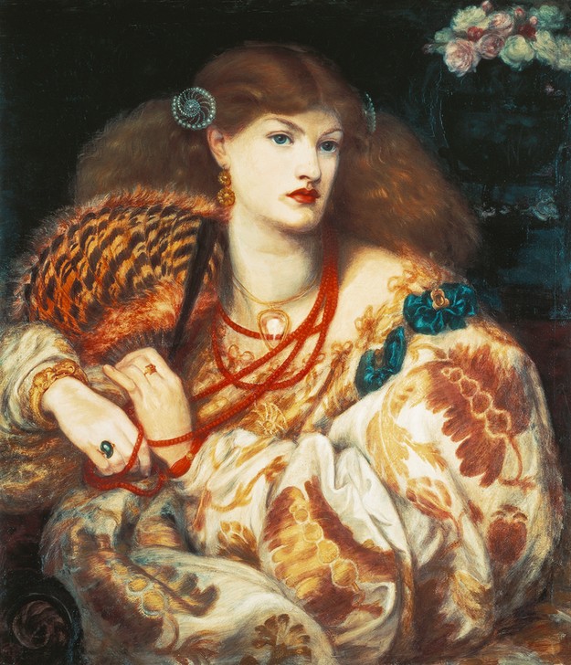 Dante Gabriel Rossetti, Monna Vanna (Portrait, Frau, Prunk, Schmuck, Schönheit, Gewand, Symbolismus, Malerei, Wunschgröße, Wohnzimmer,)