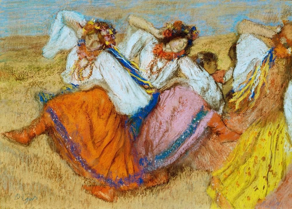 Edgar Degas, Russische Tänzerinnen (Tänzerin,Tanz,Volkskunde,Impressionismus,Volkstanz,Französische Kunst,Land Und Leute)