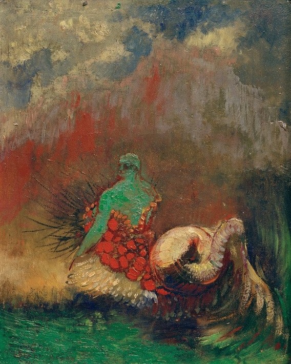 Odilon Redon, La Sirène (Die Sirene) (Kunst,Mythologie,Symbolismus,Fabelwesen,Französische Kunst,Jahrhundertwende,Sirene (Fabelwesen),Griechisch-Römische Mythologie)