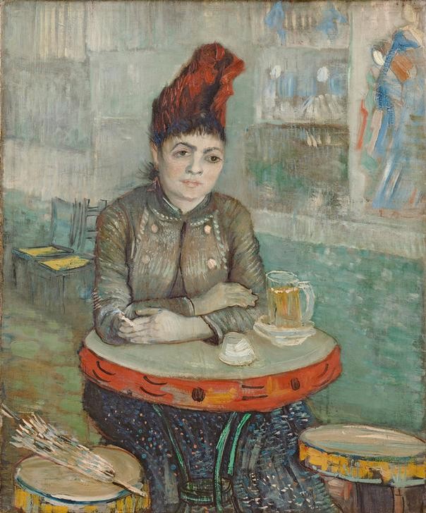 Vincent van Gogh, Im café: Agostina Segatori im Le tambourin (Frau,Gastronomie,Kabarett,Kunst,Mensch,Variete (Entertainment),Portrait,Niederländische Kunst,Cafe,Frisur)