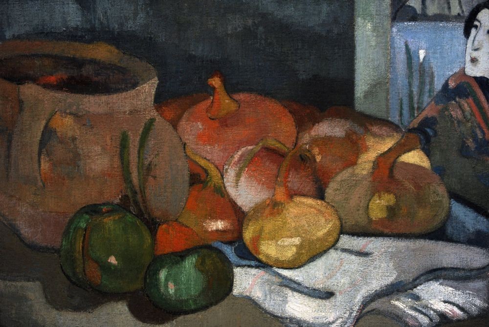 Paul Gauguin, Still life with onions, beetroot and Japanese print (Essen Und Trinken,Stillleben,Zwiebel,Postimpressionismus,Essen (Nahrung))