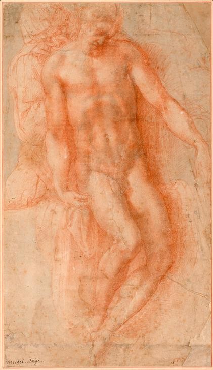 MICHELANGELO BUONARROTI, Pietà (Christentum, Christus, Leiche, Akt, Neues Testament, Bibel, Christi Beweinung, Pieta, , Skizze, Zeichnung, Klassiker, Renaissance, Wunschgröße, Rötel)