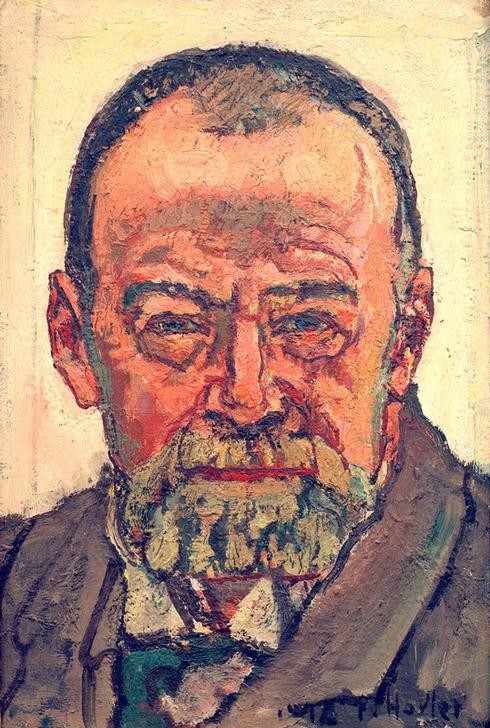 Ferdinand Hodler, Mein Selbstbildnis (Jugendstil,Maler (Künstler),Mann,Selbstbildnis,Portrait,Schweizerische Kunst,Kopf,Person)