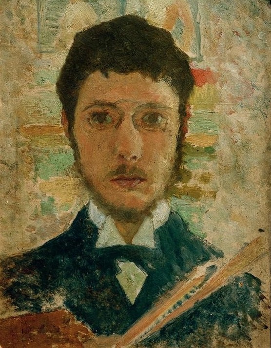 Pierre Bonnard, Selbstporträt (Selbstportrait, Künstler, Gesicht, Pinsel, Palette, Brille,  Post-Impressionismus,  Wohnzimmer, Wunschgröße, Klassische Moderne,)