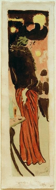 Pierre Bonnard, Au Café (Frau, Eleganz, Damenhut, Gastronomie, Post-Impressionismus, Bar, Eszimmer, Wohnzimmer, Wunschgröße, Klassische Moderne,)