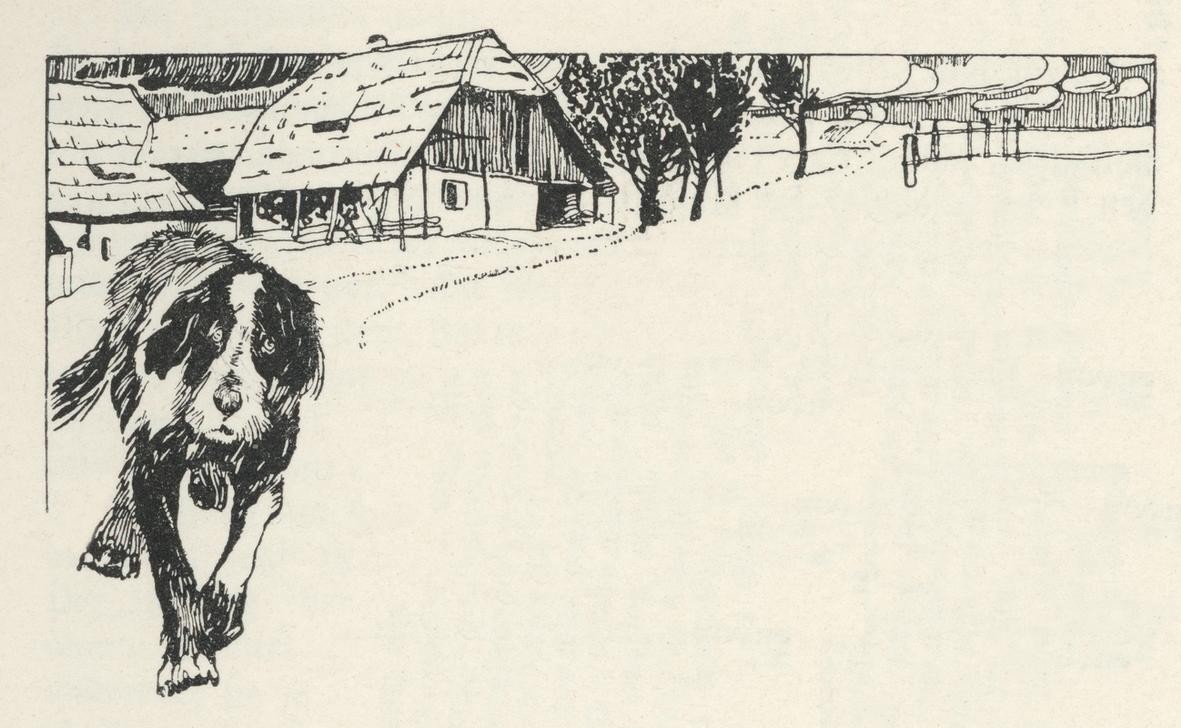 Carl Fahringer, Unbekannt (BAUERNHAUS, KINDER- UND JUGENDBUCH, LITERATUR, MÄRCHEN, ALTER, TREUE, MORAL, ÖSTERREICHISCHE KUNST, ILLUSTRATION, HIRTENHUND, BUCHILLUSTRATION, SAMMLUNG AKG-IMAGES, GERLACH & WIEDLING, PERSON, SYMBOLIK)