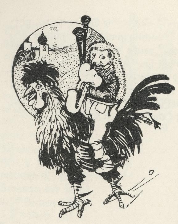 Carl Fahringer, Unbekannt (DUDELSACK, KINDER- UND JUGENDBUCH, LITERATUR, MÄRCHEN, MENSCH, MISSGEBURT, MUSIK, REITER, FABELWESEN, MORAL, ÖSTERREICHISCHE KUNST, TIER IN MENSCHENROLLE, CHIMÄRA, KNABE, ILLUSTRATION, HAHN, TIER, BUCHILLUSTRATION, DUDELSACKSPIELER, IGEL (ZOOLOGIE), SAMML)