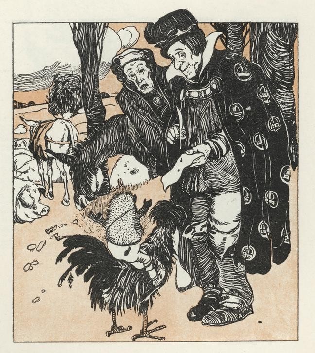 Carl Fahringer, Unbekannt (KINDER- UND JUGENDBUCH, KÖNIG, LITERATUR, MÄRCHEN, FABELWESEN, MORAL, ÖSTERREICHISCHE KUNST, CHIMÄRA, ILLUSTRATION, BUCHILLUSTRATION, IGEL (ZOOLOGIE), SAMMLUNG AKG-IMAGES, GERLACH & WIEDLING, PERSON, SYMBOLIK)