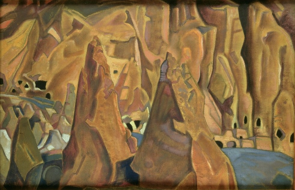 Nikolai Konstantinowitsch Roerich, Die Carlsbad Caverns, New Mexico (Kunst,Landschaft,Höhle,Russische Kunst)
