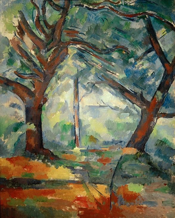 Paul Cézanne, Große Bäume (Kunst,Landschaft,Impressionismus,Baum,Französische Kunst,Jahrhundertwende)
