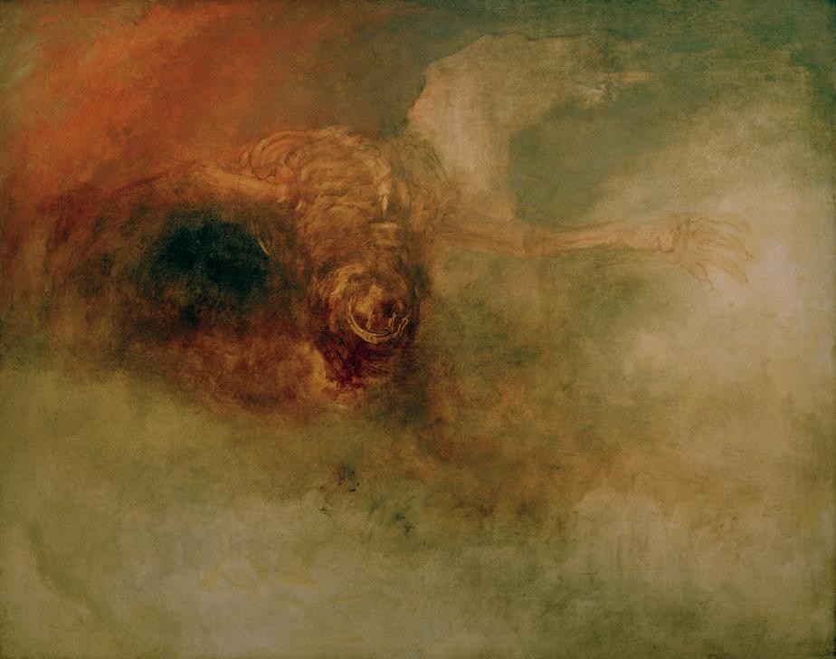 JOSEPH MALLORD WILLIAM TURNER, Death on a pale Horse (Christentum,Religion,Tod,Skelett,Neues Testament,Bibel,Knochenmann,Vision,Apokalypse,Englische Kunst,Apokalyptische Reiter,Romantik)