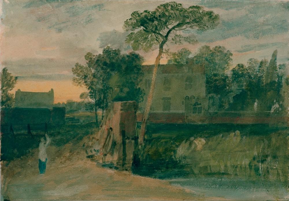 JOSEPH MALLORD WILLIAM TURNER, Syon Ferry House, Isleworth, Sunset (Landschaft,Sonnenuntergang,Englische Kunst,Romantik)