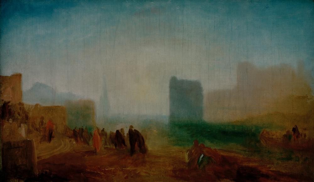 JOSEPH MALLORD WILLIAM TURNER, Classical Harbour Scene (Architektur,Hafen,Meteorologie,Nebel,Architekturdarstellung,Englische Kunst,Romantik)